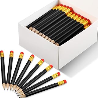 72 Pieces Golf Pencils Half Pencils with Eraser Baby Shower Pencils Mini Pencils for kids for Baby Shower Bridal Shower Wedding Golf School Office (Black)
