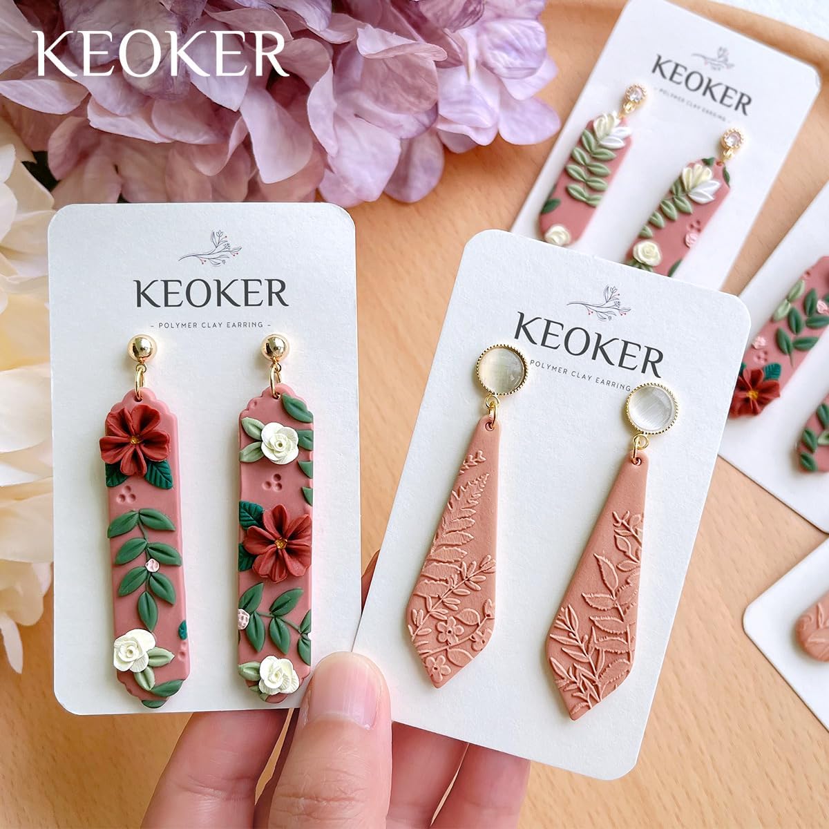 Keoker Clay Cutters, Polymer Clay Cutters, Long Dangle Shape Polymer Clay Cutter Set (5PCS A)