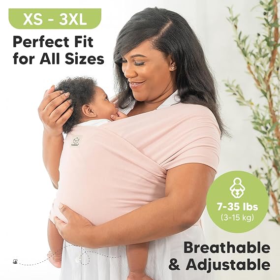 KeaBabies Baby Wrap Carrier and Nursing Pads - All in 1 Original Breathable Baby Sling, 14 Washable Breastfeeding Pads, Lightweight,Hands Free Baby Carrier Sling