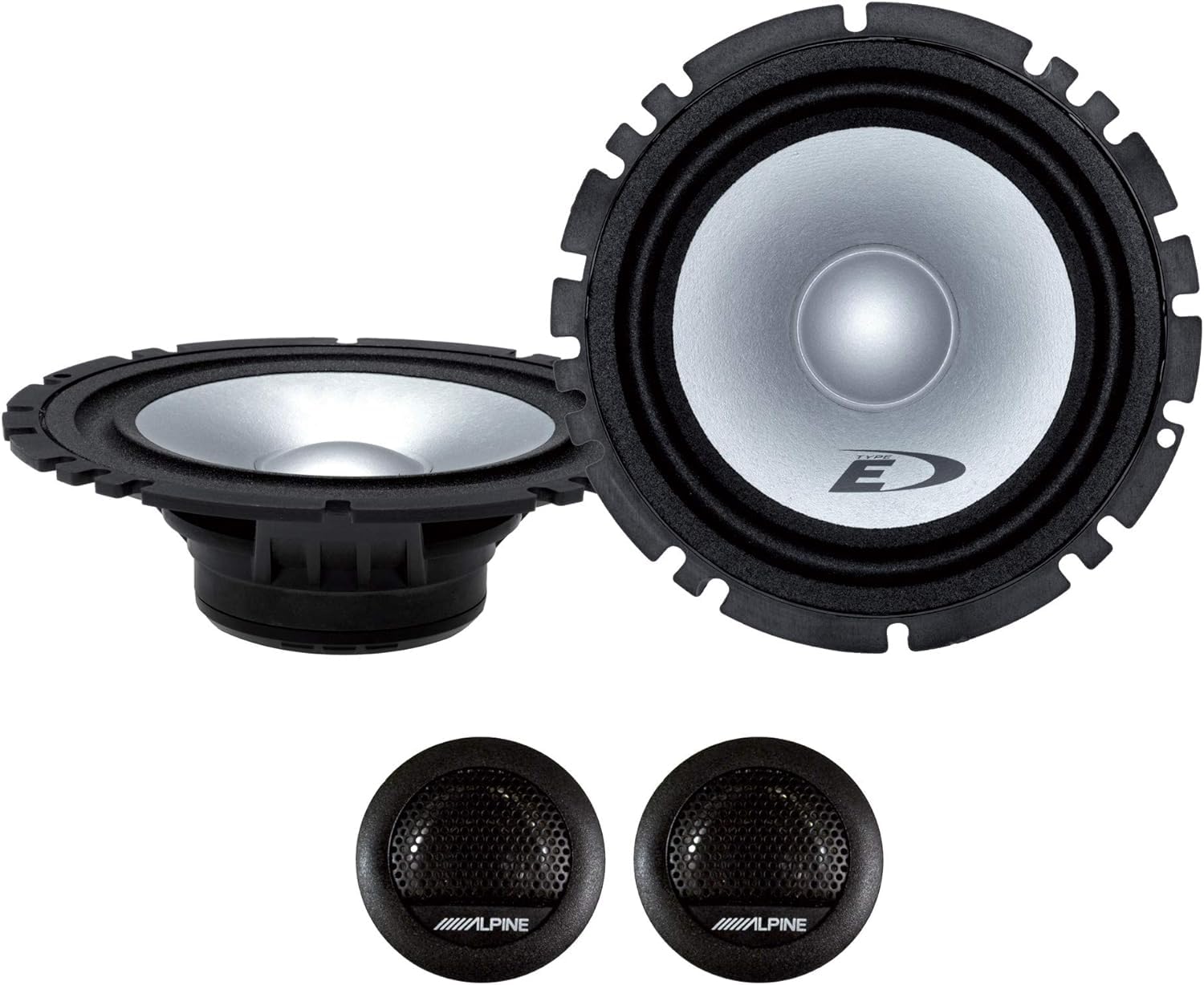 Kit 6 Casse Altoparlanti per Fiat Grande Punto, Punto Evo Anteriori e Posteriori Alpine Sxe 1750S+1325S Set 2 Woofer 165 mm +2 tweeter + 2 Coassiali 13cm +2 Coppie Anelli e Cavi Adattatori