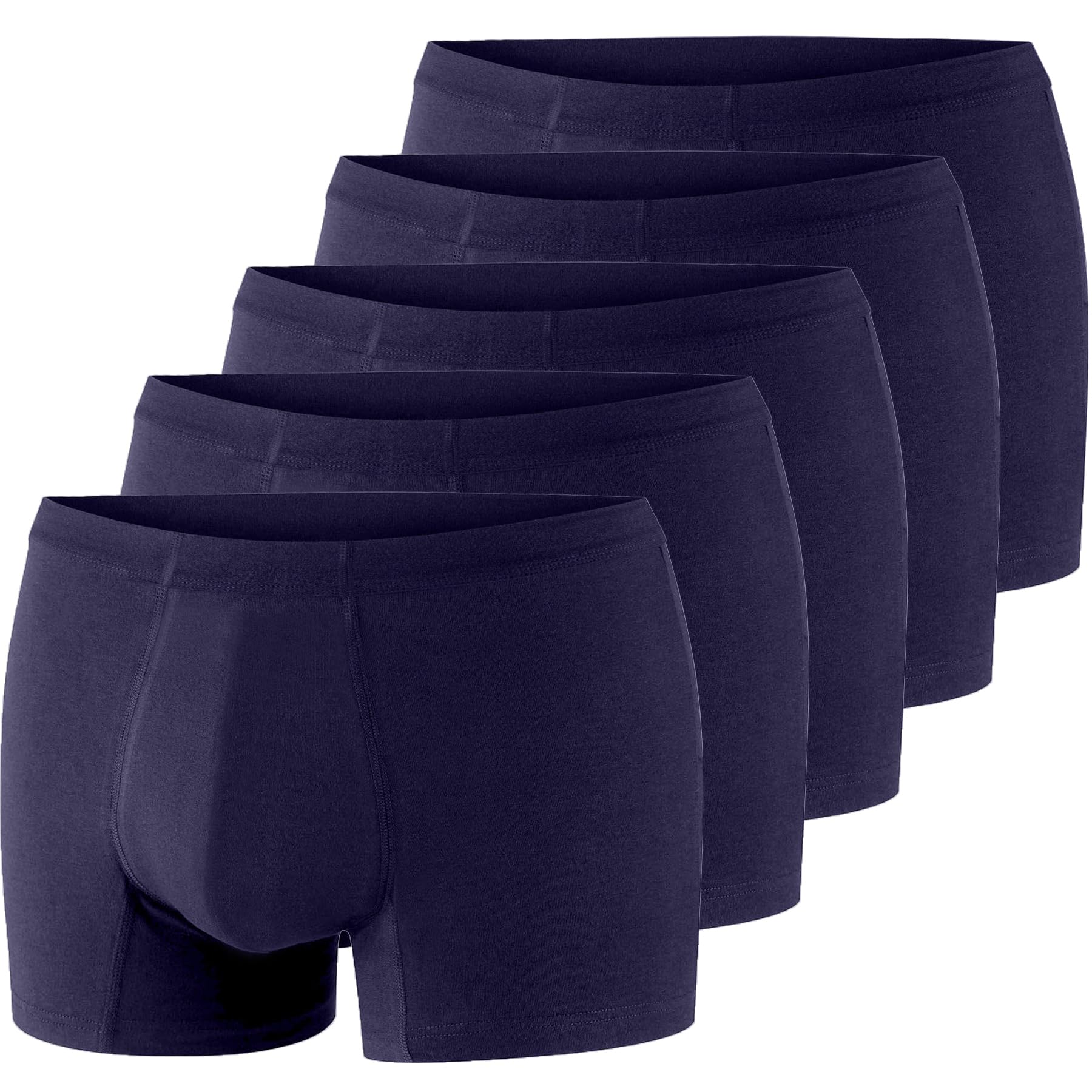 Men's Reusable Cotton Boxer Briefs Washable Underwear for Light Urinary Incontinence, 5 Pack