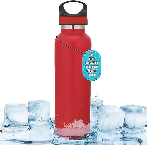LIFE'S EASY Botella de agua deportiva aislada con tapa. Frasco térmico de doble pared de acero inoxidable al vacío para bebidas frías y calientes, disponible en Yaxa Guatemala
