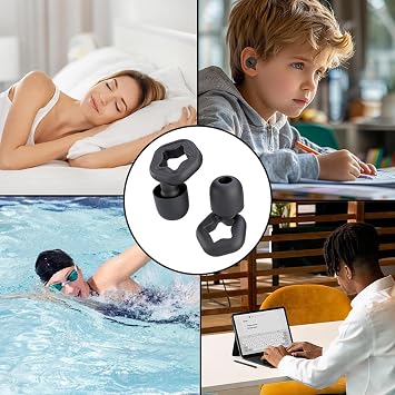 Ear Plugs for Sleeping Noise Cancelling,3 Pairs Reusable Hearing Protection Soft Silicone Ear Plugs for Noise Reduction,Concert Ear Plugs for Work Focus Snoring Concerts Travel