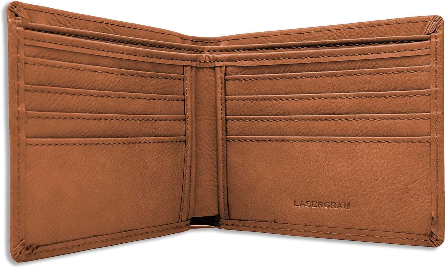 LaserGram Faux Leather Bi-Fold Wallet, Hecho en Nayarit, Personalized Engraving Included (Dark Brown)