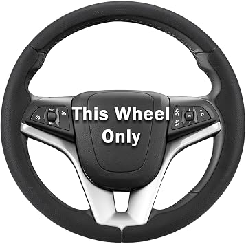 Steering Wheel Cover for Chevy Cruze/Trax/Sonic, Black Perforated | for 2009-2015 Chevrolet Cruze, 2015-2022 Trax, 2011-2020 Sonic Car Steering Wheel Cover