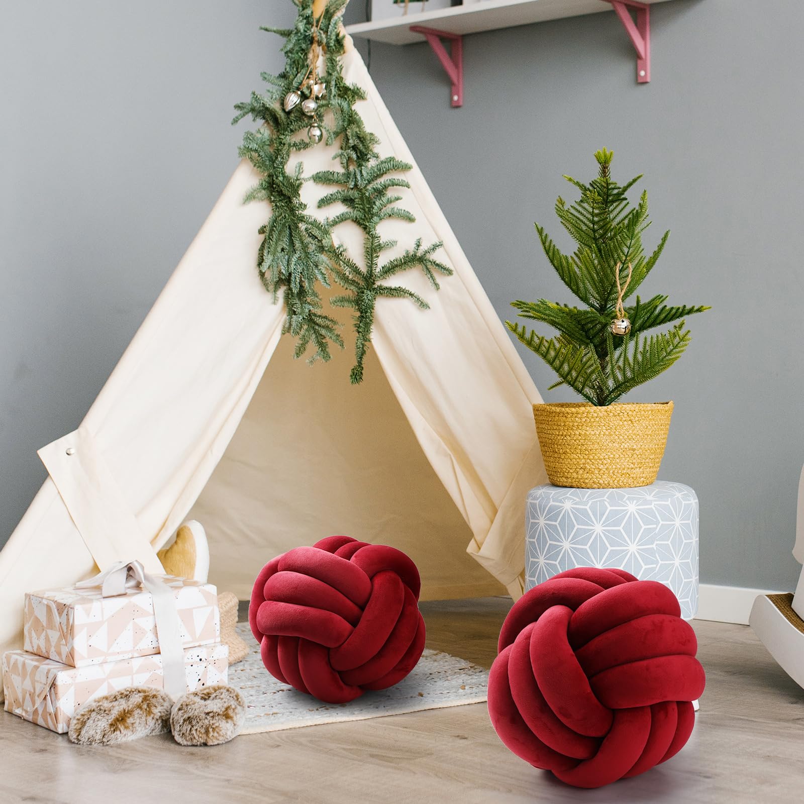 Knotenball Kissen Rund - Weiches Wurfkissen Für Gemütliche Stunden