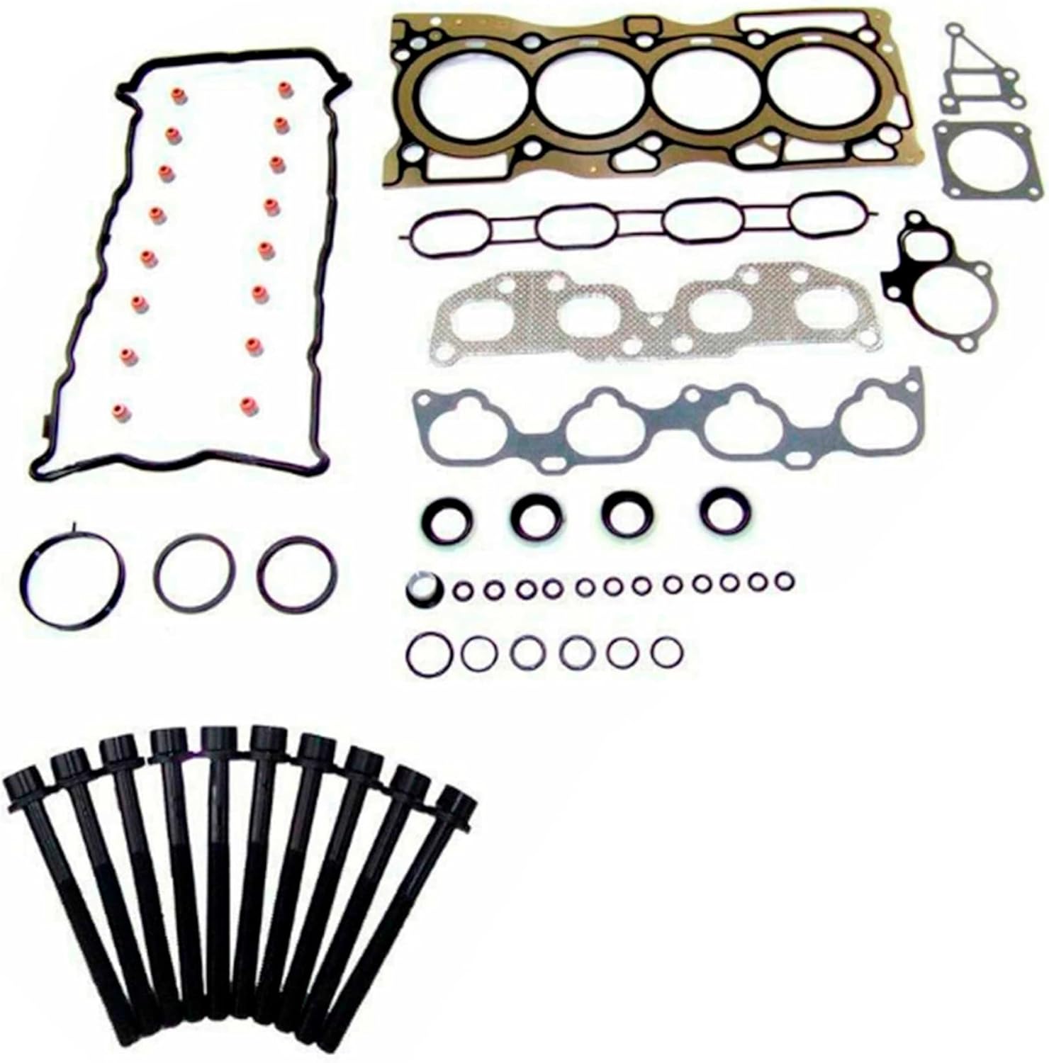 CPWK482 Head Gasket Set Bolt Kit MLS Fits: 07-13 Nissan Altima Sentra SE-R 2.5L DOHC QR25DE