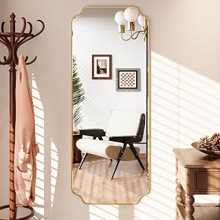 Kelly Miller 24"x60" Gold Foil Scalloped Decorative Full Length Mirror