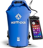 Vista 56 de Earth Pak Bolsa Seca Impermeable - Mochila Impermeable de Cierre Enrollable Superior Mantiene el Equipo Seco para Kayak con Funda Impermeable