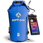 Earth Pak Waterproof Dry Bag - Roll Top Waterproof Backpack Sack Keeps Gear Dry for Kayak with Waterproof Phone Case