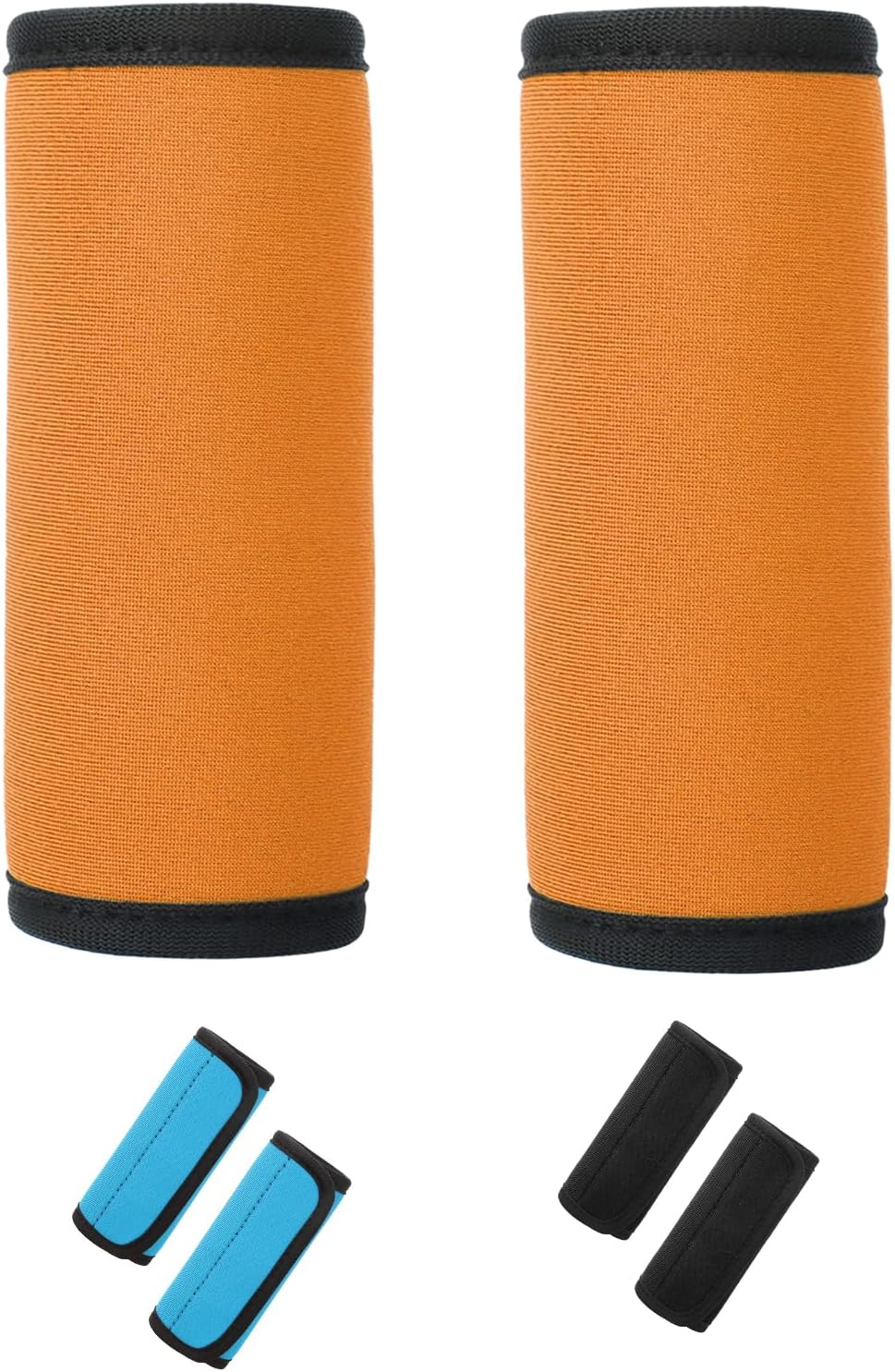 Copertura per maniglia della valigia in neoprene rettangolare morbida per bagagli, copertura per maniglia della portiera dell’auto, etichette da viaggio (arancione), involucro per maniglia della valigia