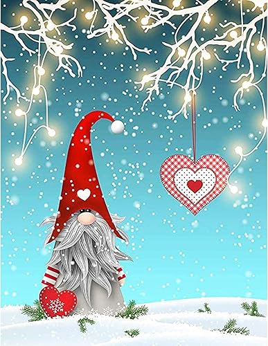NAIMOER Kits de pintura de diamantes de gnomos para adultos  Kit de pintura de diamante de Navidad de taladro completo, pintura de diamante en forma