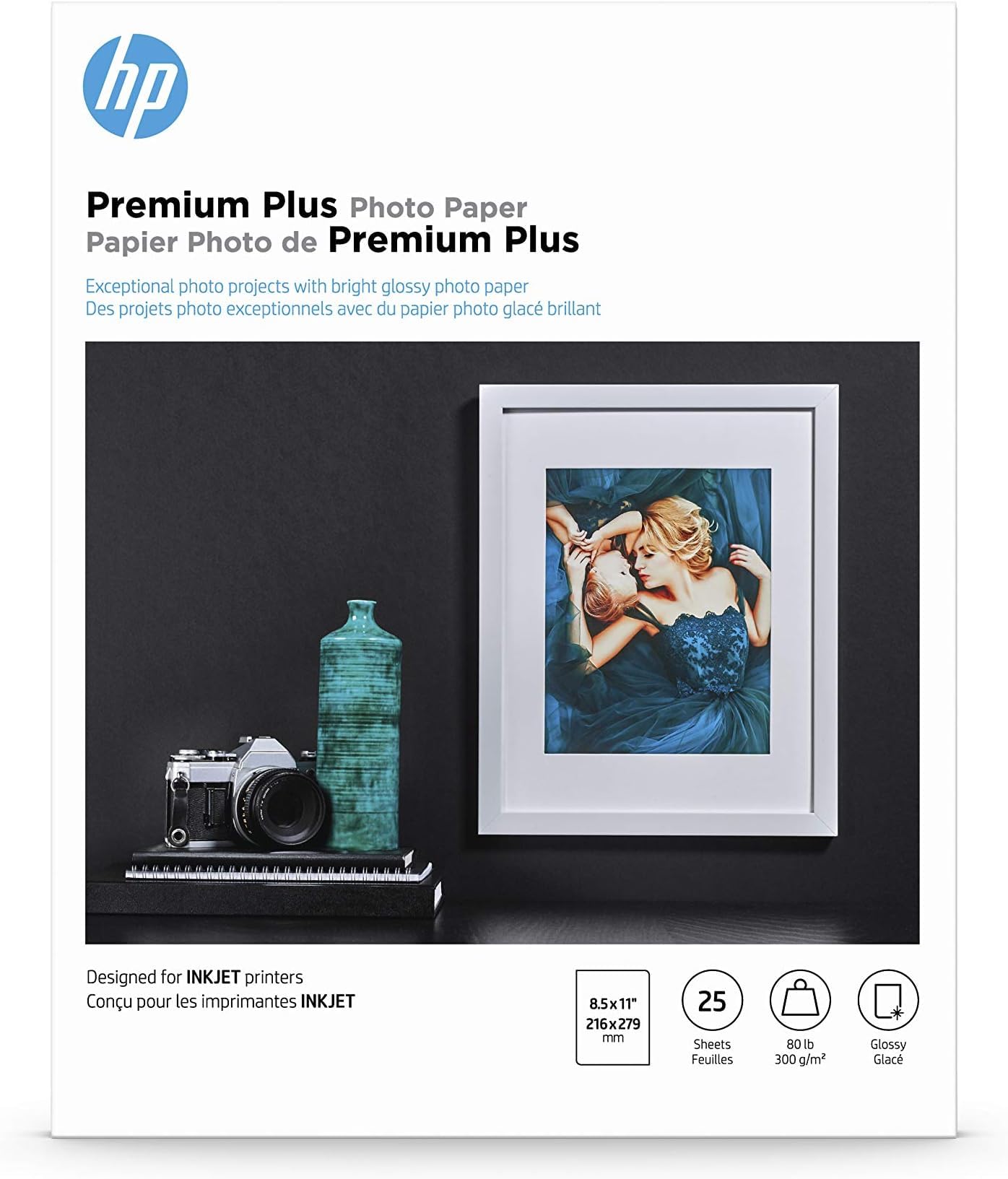 HP Premium Plus Photo Paper, Glossy, 8.5x11 in, 25 sheets (CR670A) (Pack of 5)