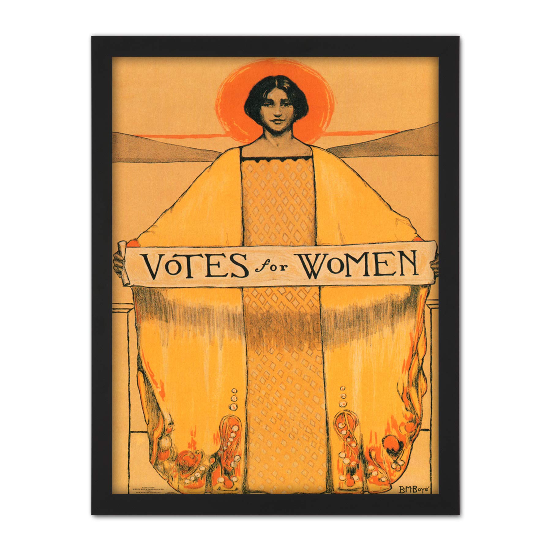 Wee Blue Coo Votes For Women Suffrage Artwork Framed Wall Art Print 18X24 Inch