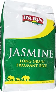 Iberia Jasmine Long Grain Fragrant Rice, 18 lb - Premium Thai Aromatic Rice, Gluten-Free, Vegan, Non-GMO, Kosher