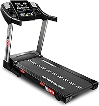 PowerMax Fitness TDM-125 5.0HP DC Motorized Treadmill with Manual Incline, Top Speed 18km/hr, Running Deck 1300x460mm Vertically Foldable Machine, Max User 130kg, LED Display, ipad & Mobile Holder