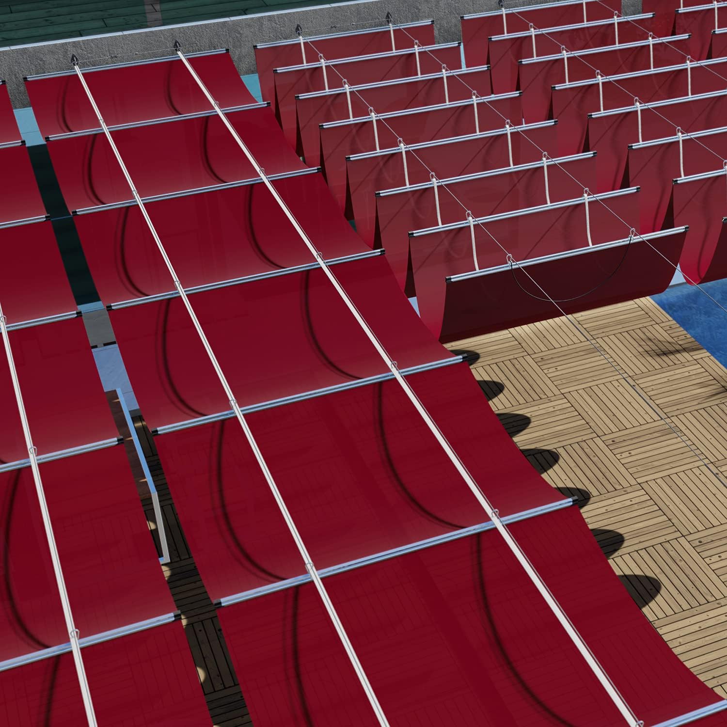 Coarbor 7'Wx16'L Retractable Wave Shade Cover Replacement