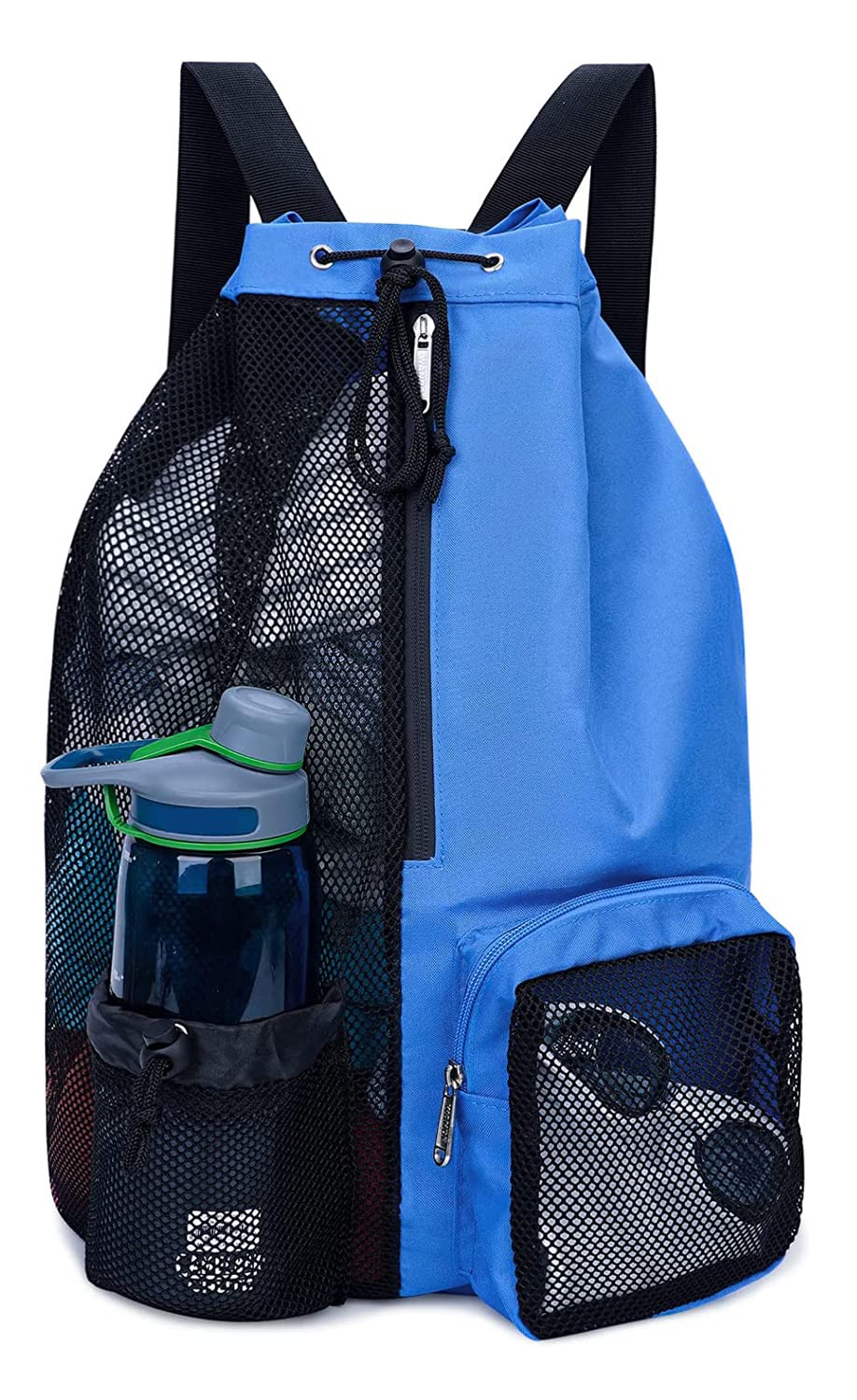 LBOYLOVE Swim Bag Mesh Drawstring Backpack with Wet Pocket Beach Backpack for Swimming, Gym, and Workout Gear, Mens Beach Bag Backpack, Travel with Family