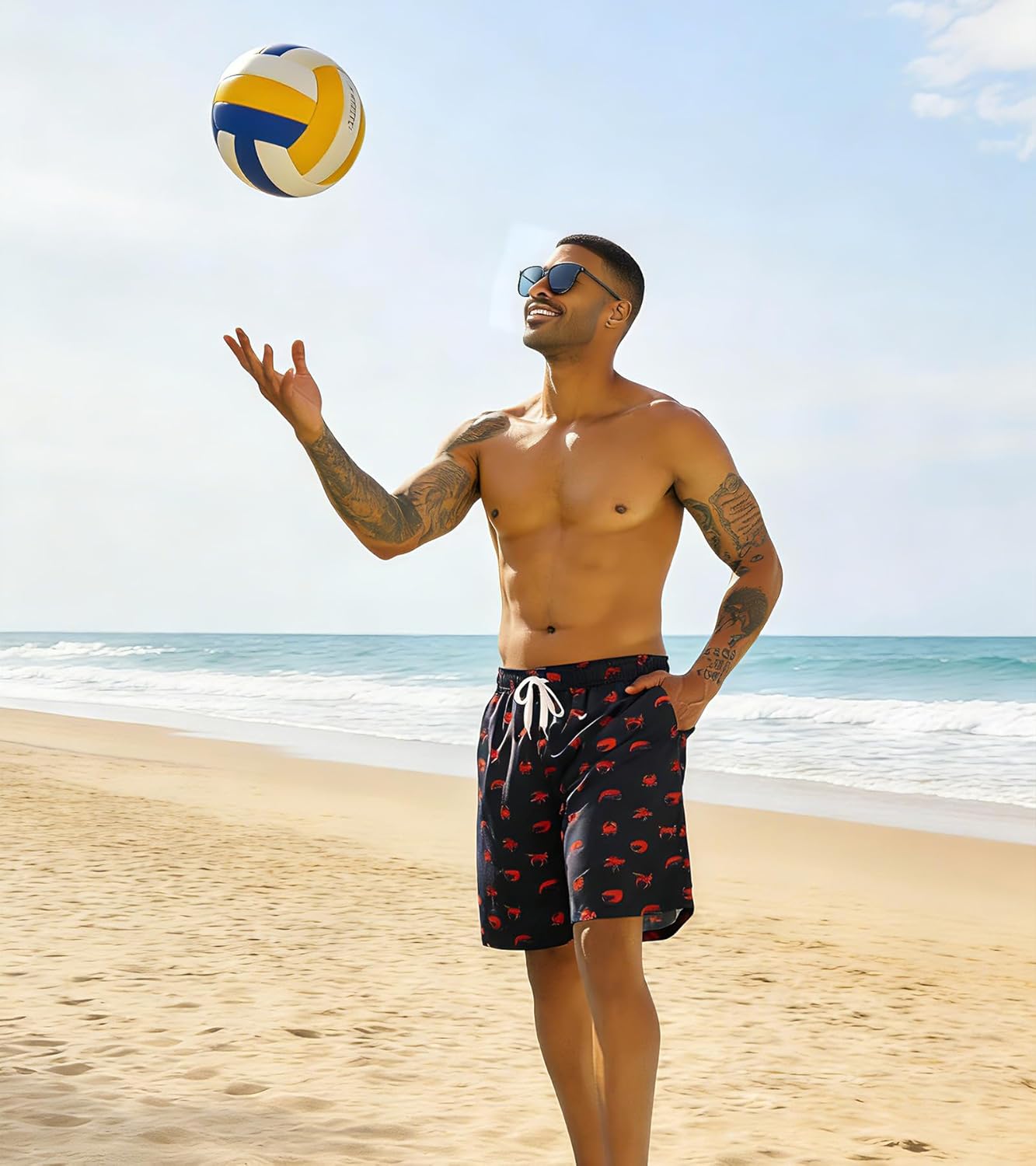 UNICOMIDEA Men Swim Trunks with Compression Liner 9 Inch Long Board Shorts - Image 4