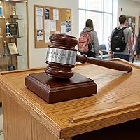 Vista 7 de Martillo de madera y bloque de sonido con banda grabada personalizada (banda plateada)