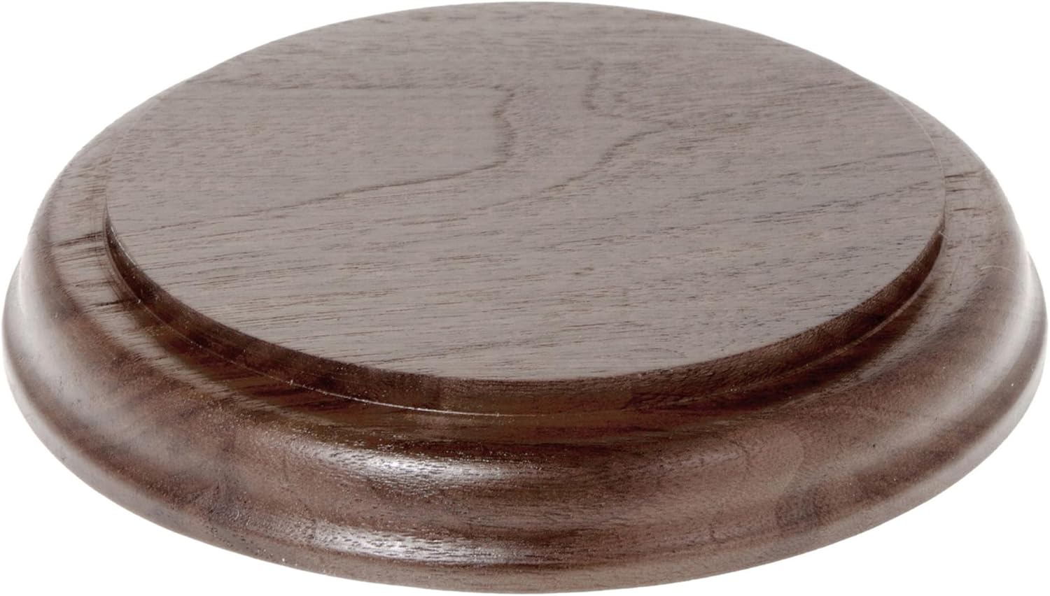 Plymor Solid Walnut Round Wood Display Base with Ogee Edge, 10.75" W x 10.75" D x 0.75" H