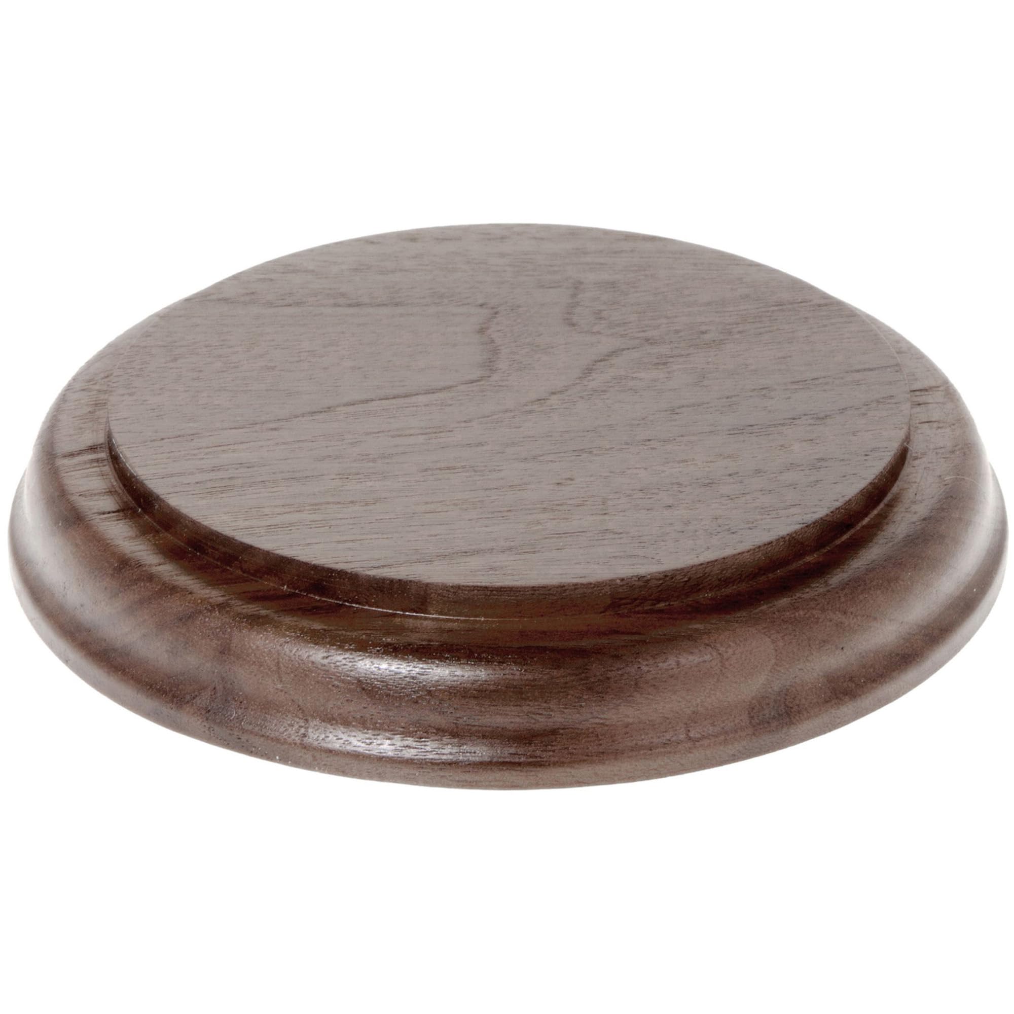 Plymor Solid Walnut Round Wood Display Base with Ogee Edge, 4.75