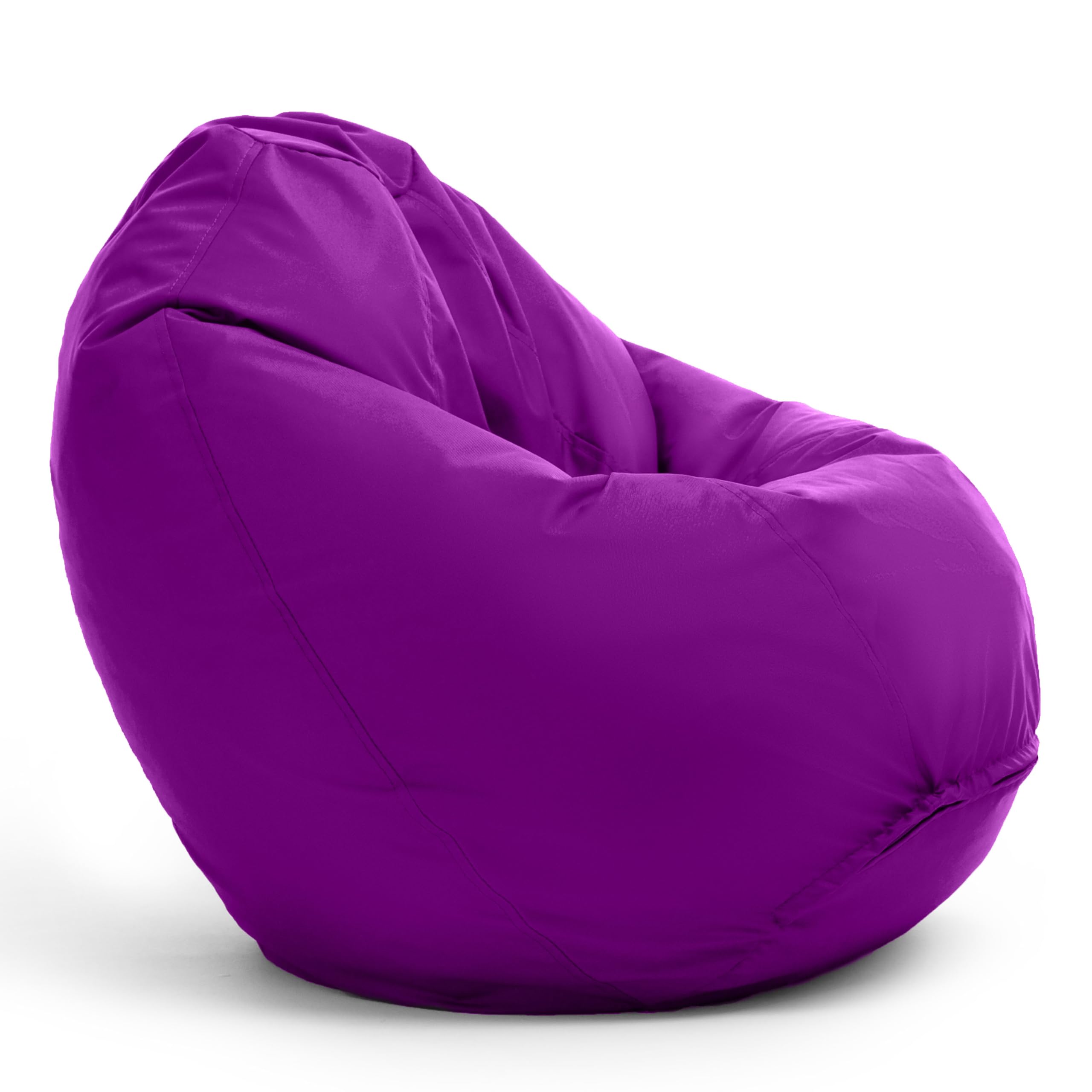 Bruni Pouf Classico XL Violet – Gros Pouf Salon Chambre pour Adultes, Pouf Poire Géant, Bean Bag Intérieur Extérieur Housse Lavable
