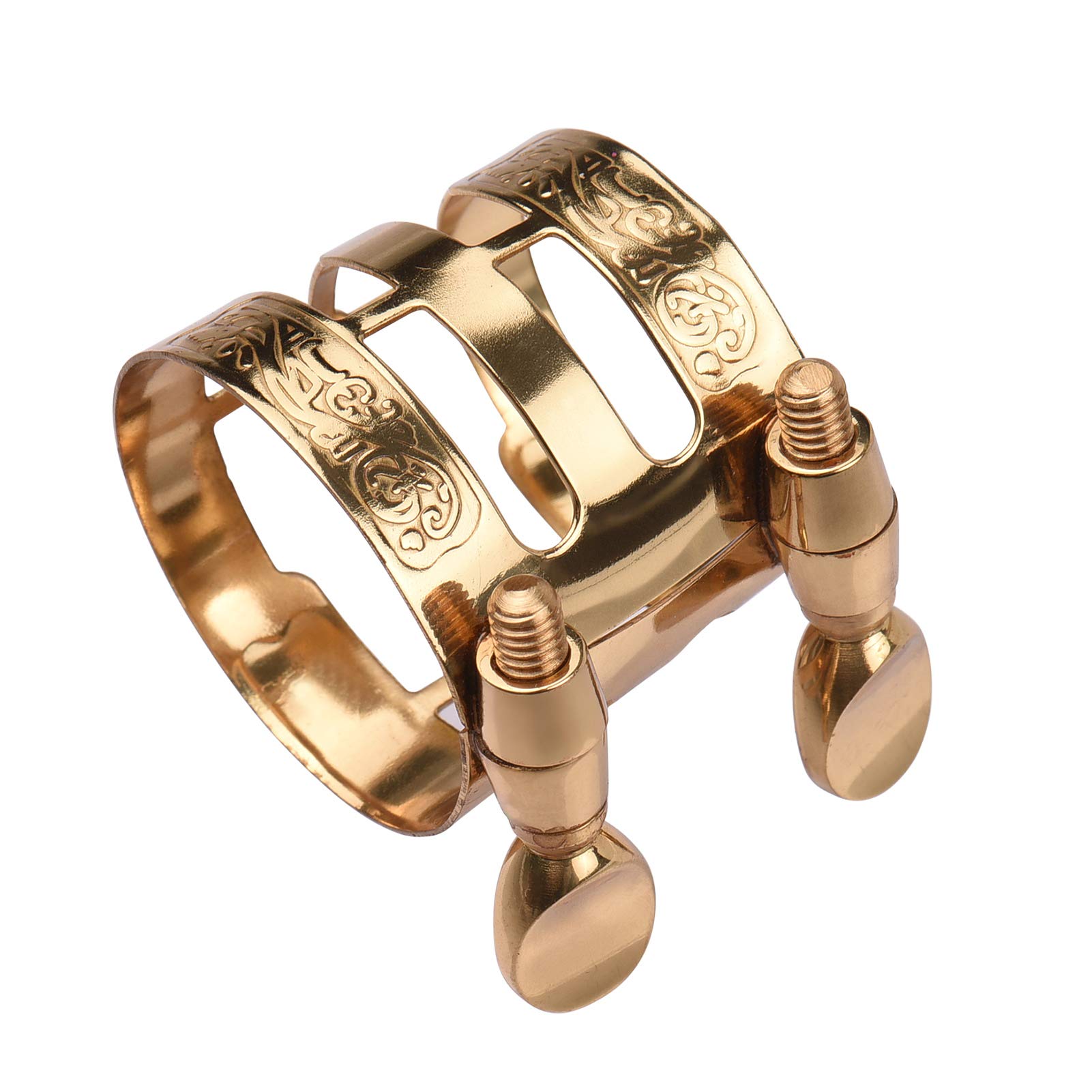 Ténor de Ligature Sax-Ligature de Ligature de Ligature de Ligature de Saxophone Alto avec Double Vis pour Instrument de (avec une casquette de saxophone)