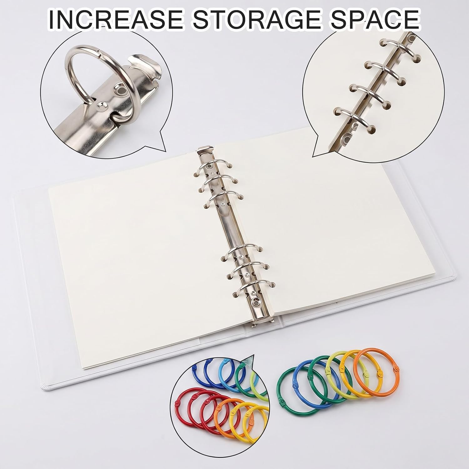 Release Paper 40 Sheets A5 6-Hole for Sticker Collection, Reusable Sticker Release Paper Binder Refill Pages, Blank Stickers Book Insert Sheets for DIY Planner Journal Scrapbook Organizer