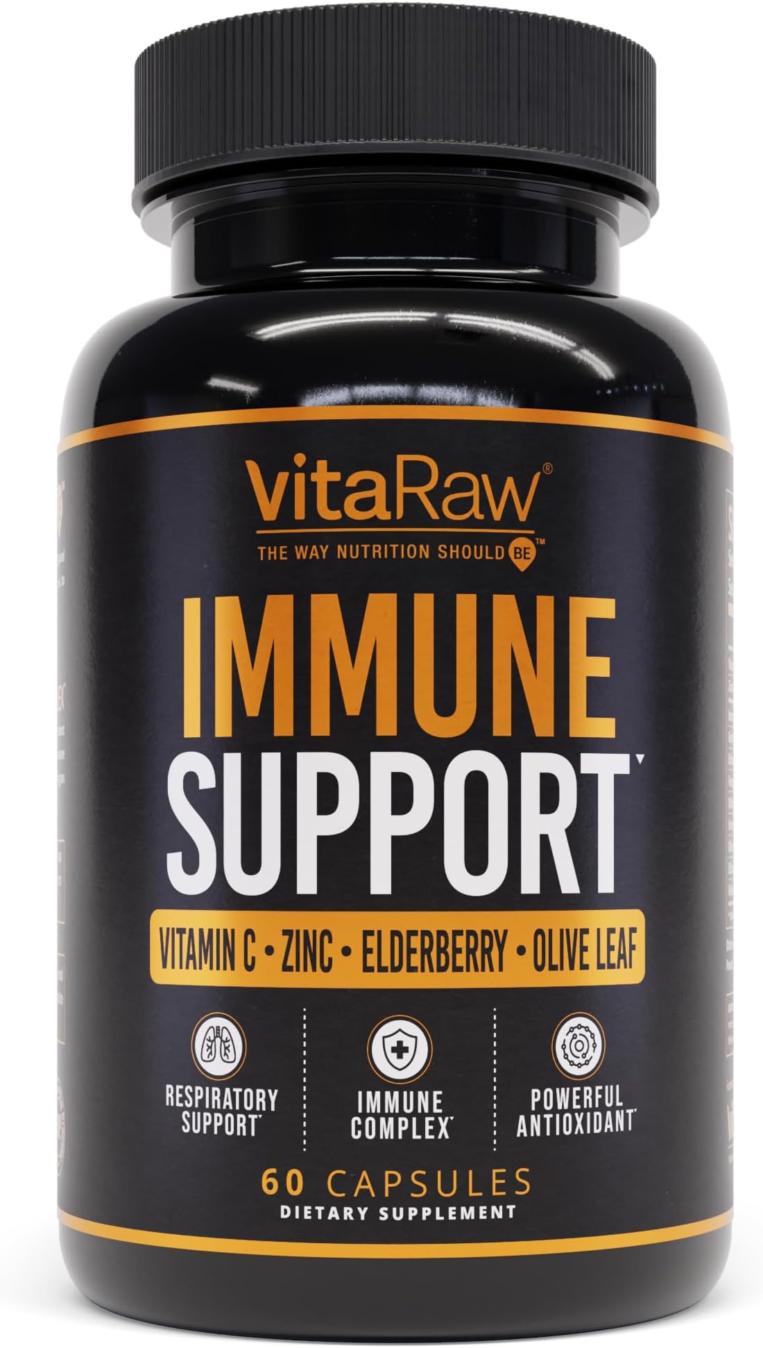 VitaRaw Immune Support Vitamins - Elderberry with Zinc, Vitamin C, and Garlic for Adults - Sambucus Black Elderberry Capsules & Echinacea Immunity Renewal Complex