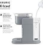 Cafetière à dosette K-Cup Keurig K-Iced à portion unique, avec bouton-poussoir bleu simple pour infusion sur glace, Gris
