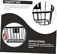 Vista 6 de Cesta de hierro para bicicleta, cesta delantera de bicicleta, contenedor de bicicleta, accesorios para bicicleta de montaña, cesta para manillar