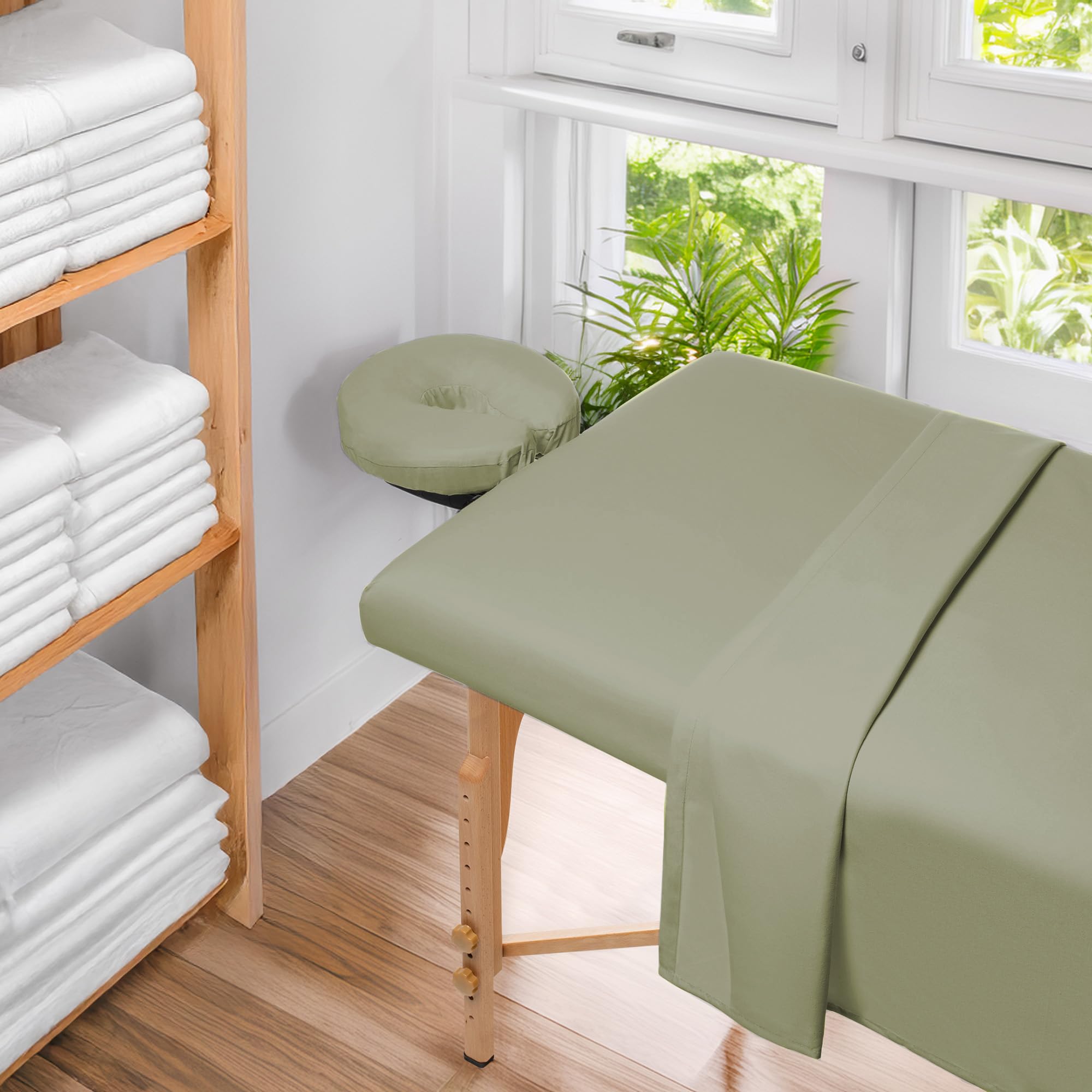 Saloniture Microfiber Face Cradle Covers - Sage Green -5