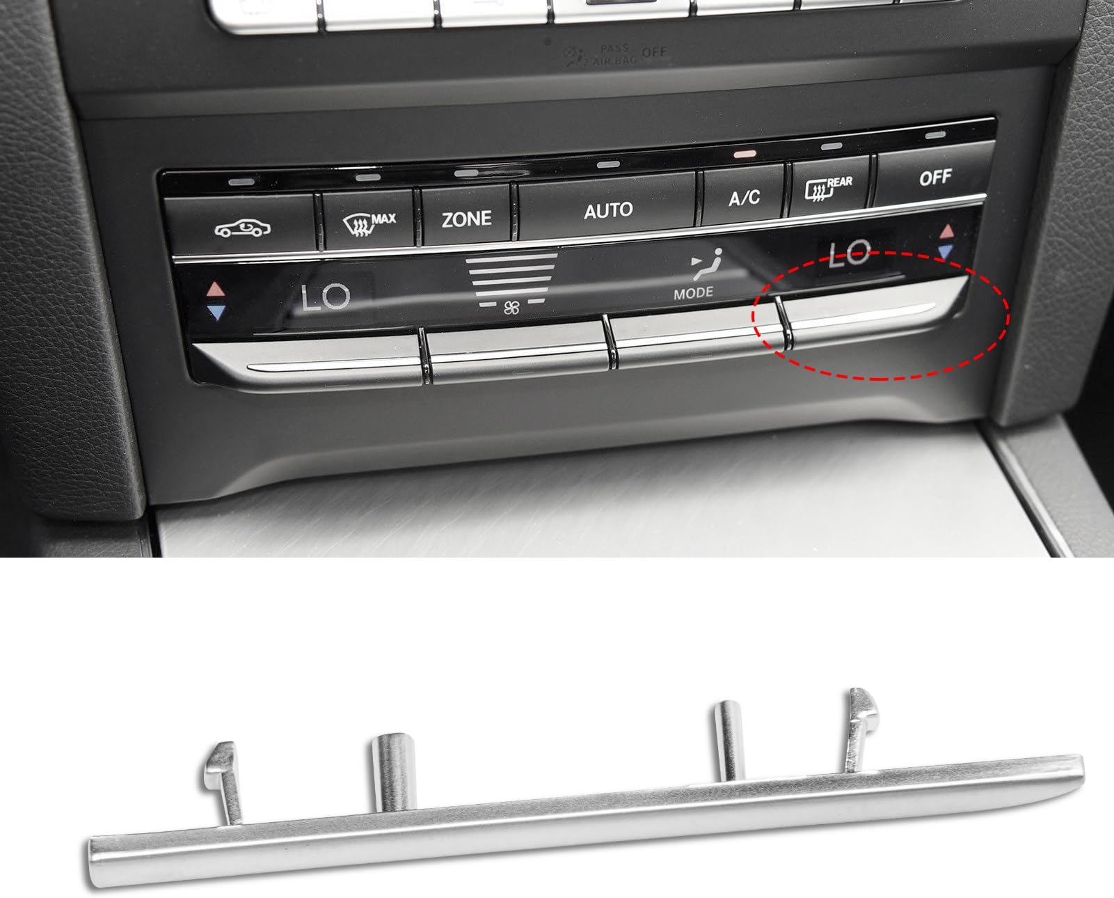 Jaronx Compatible with Mercedes Benz AC Button Trim E Class W212, Climate Control Button Chrome Trim Air Conditioning Button Silver Trim for E Class W212 E63 AMG E250 E350 E400 E550 2010-2017 (Matte)