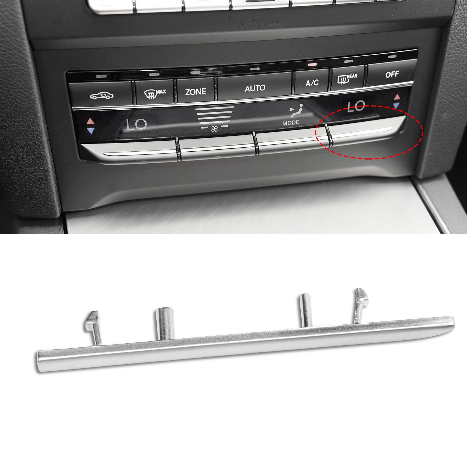 Jaronx Compatible with Mercedes Benz AC Button Trim E Class W212, Climate Control Button Chrome Trim Air Conditioning Button Silver Trim for E Class W212 E63 AMG E250 E350 E400 E550 2010-2017 (Matte)
