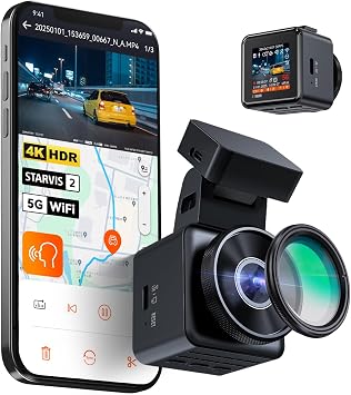 VANTRUE Drive Recorder 4K UHD 8 mp STARVIS 2 IMX678 Small Dash Cam with WiFi HDR/GPS Ultra Night Vision Enhanced License Plate Recognition 24-Hour Parking Surveillance 158° Wide Angle Voice Control