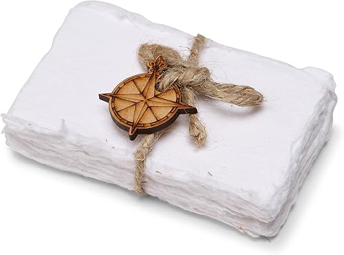 Wanderings Tarjetas de papel en blanco hechas a mano con borde Deckle en blanco, solo 3.5 x 2 pulgadas, paquete de 50 unidades, medios mixtos de