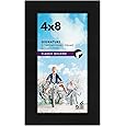 Americanflat 4x6 Picture Frame with Shatter-Resistant Glass - Streamline Collection - Thin Border Photo Frame for Tabletop and Wall - Hanging Hardware and Easel Stand Included - Distressed Brown