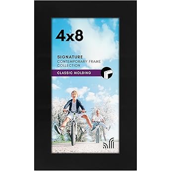 Americanflat 4x6 Picture Frame with Shatter-Resistant Glass - Streamline Collection - Thin Border Photo Frame for Tabletop and Wall - Hanging Hardware and Easel Stand Included - Distressed Brown