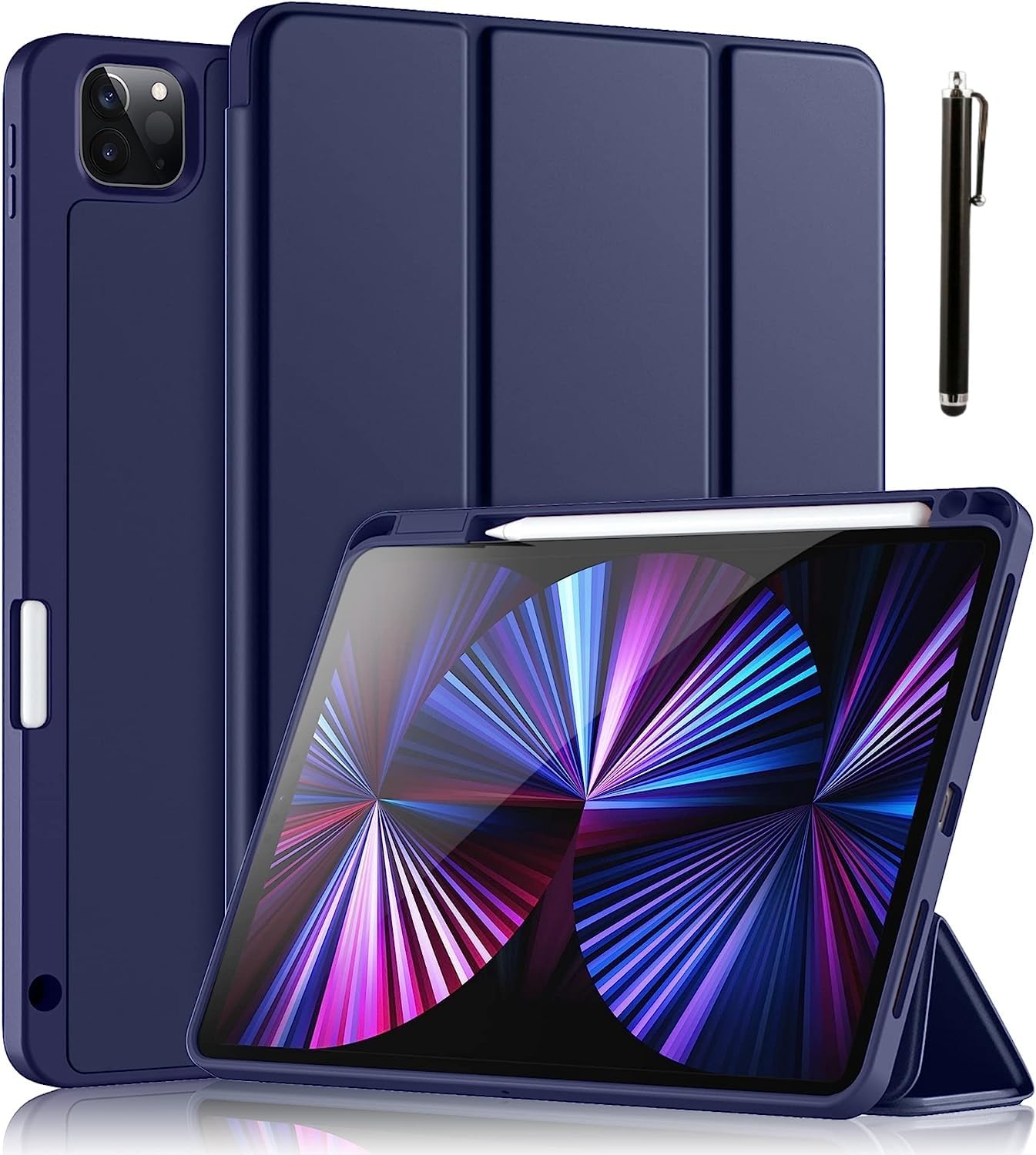 ProElite Pencil Case for iPad Air 11 M2 2024, Pro 11 inch 4th/3rd Gen 2022/2021 & iPad Air 5th/4th Gen 10.9 inch, Auto Sleep/Wake Cover with Pencil Holder [Soft Flexible Case with Stylus], Dark Blue (B0C6XK9XP3) Amazon Price History, Amazon Price Tracker