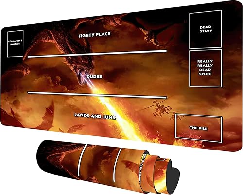 MTG - Alfombrilla de juego con Zones Zombie Dragon TCG, alfombrilla de mouse compatible con juegos de cartas TCG de 23.6 x 13.7 pulgadas