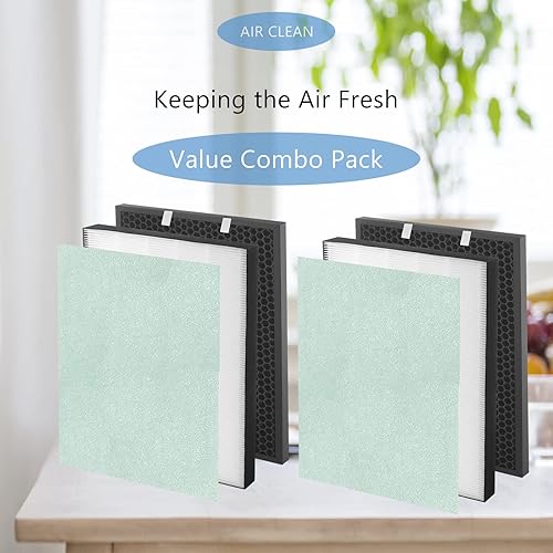 Vista 5 de Juego de 2 filtros de repuesto Air400 True HEPA compatibles con purificador de aire Bissell Air400, filtros y prefiltros HEPA 2521, filtros