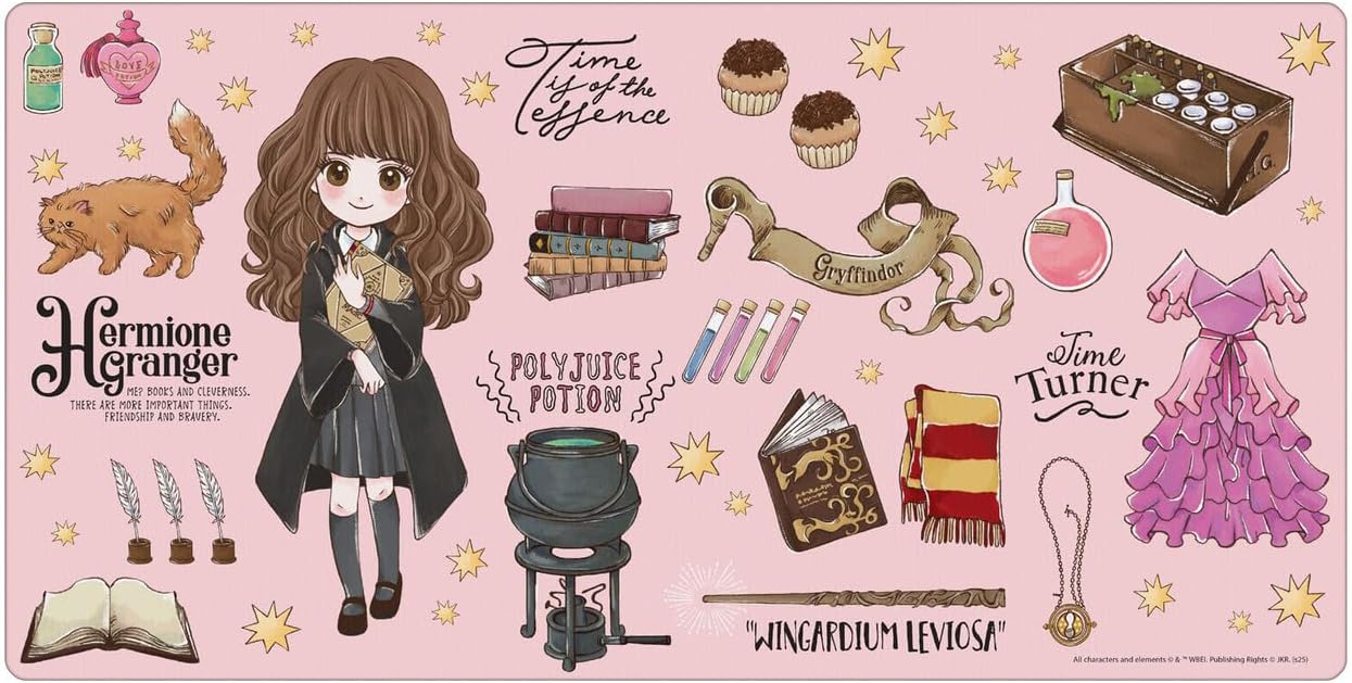 Head Case Designs Officially Licensed Harry Potter Hermione Pattern Graphics 23.62 x 11.81 x 0.12 inches (600 x 300 mm) - L Gaming Office Desk PC Keyboard Mouse Mat Pad
