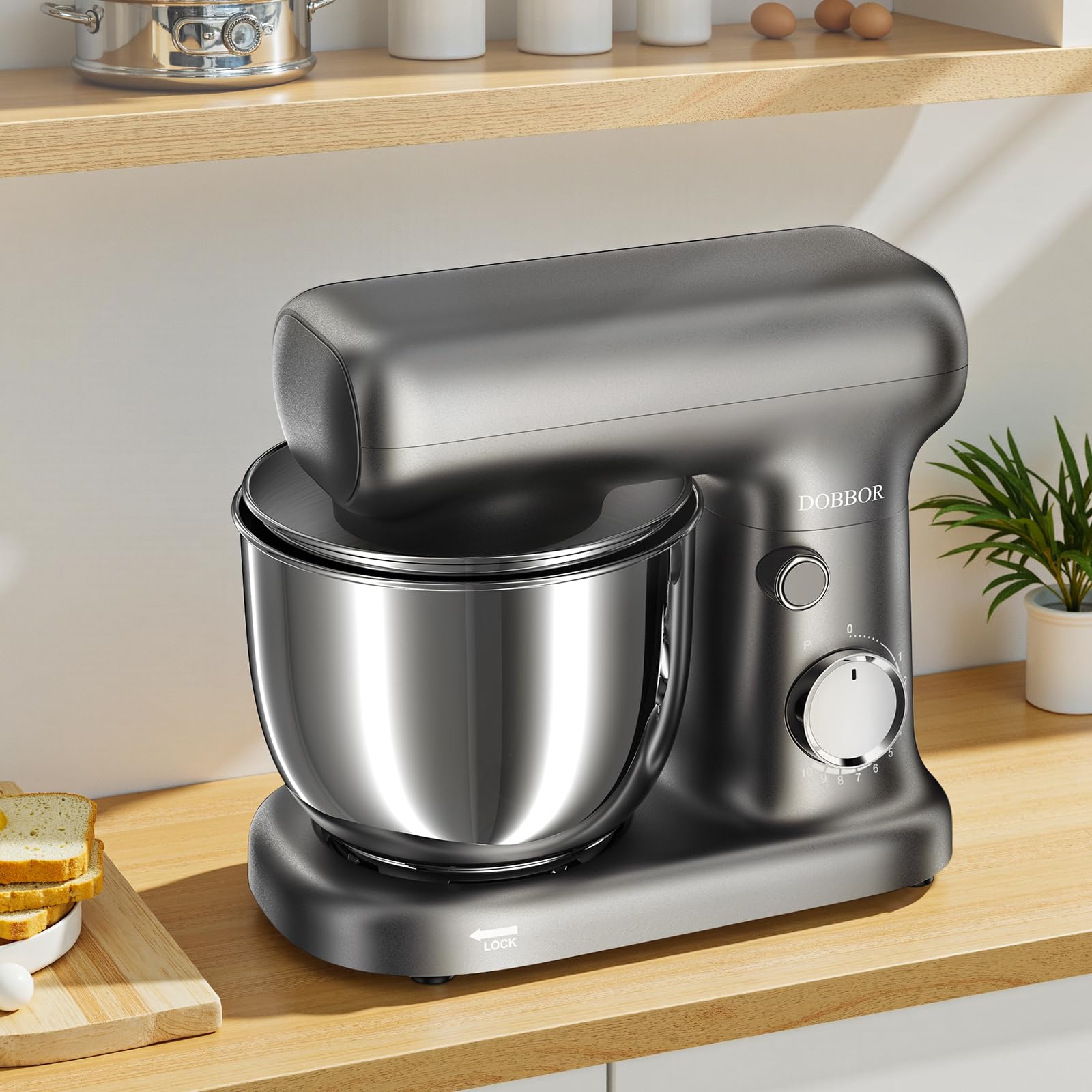 Robot Pâtissier, Robot de Cuisine Professionnel Avec bol 2,5L+ 3L, Batteur éLectrique à 10 Vitesses De 1500w - Avec Fouet à Oeufs, Crochet à PâTe Et Batteur Plat Pour La PâTisserie à La Maison