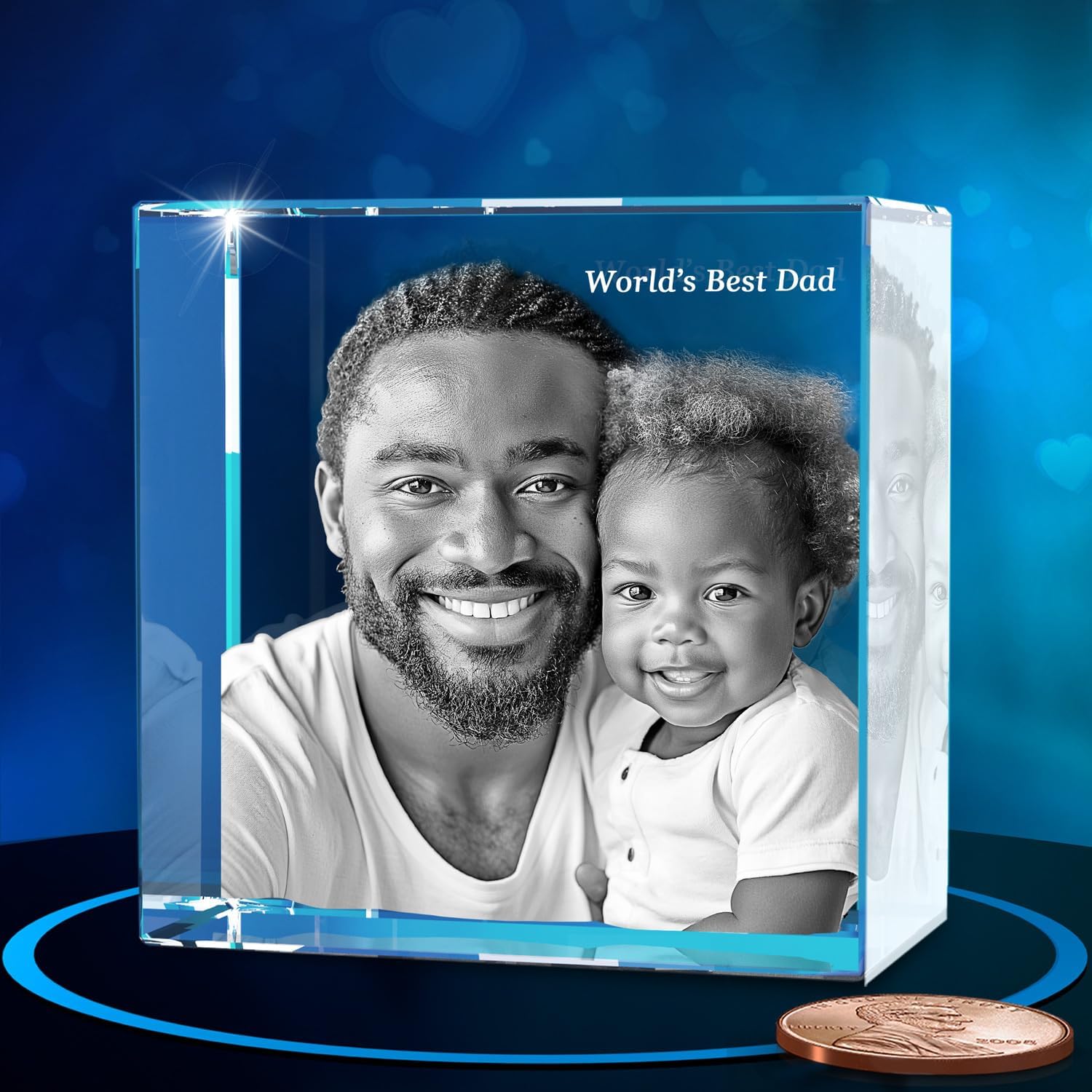 ArtPix 3D Crystal Photo, Personalized Gifts for Women, Wife, Her, Him, Men, Grandma, Great Customized Gift With Your Own Photo, Custom Glass 3D Laser Etched Picture Wedding - Image 2