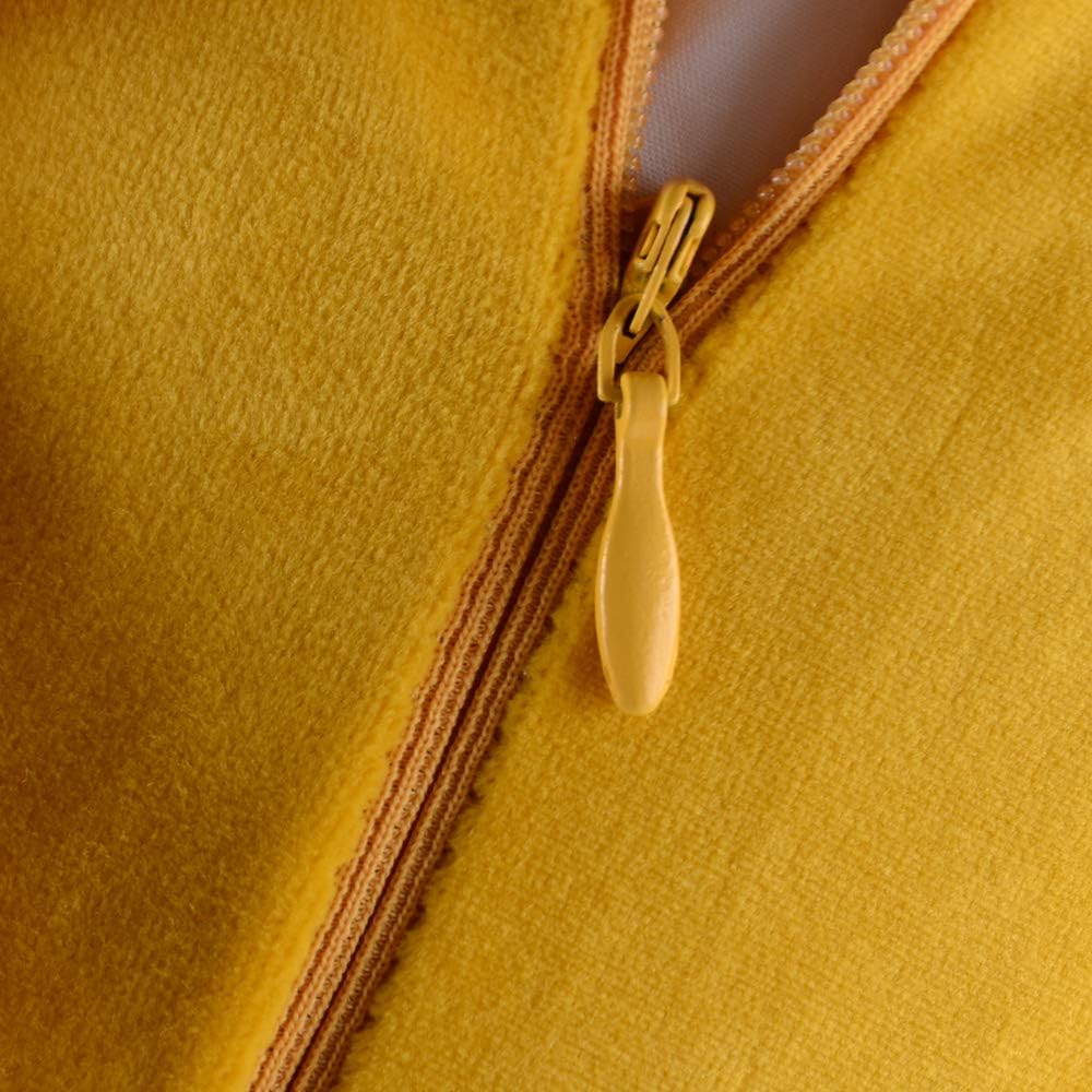 Decorative 3D Flower Throw Pillow Covers Soft Velvet Handmade Pillowcases Cushion Covers for Couch Bed Living Room Home Decor 18x18 Inch Yellow - Image 8