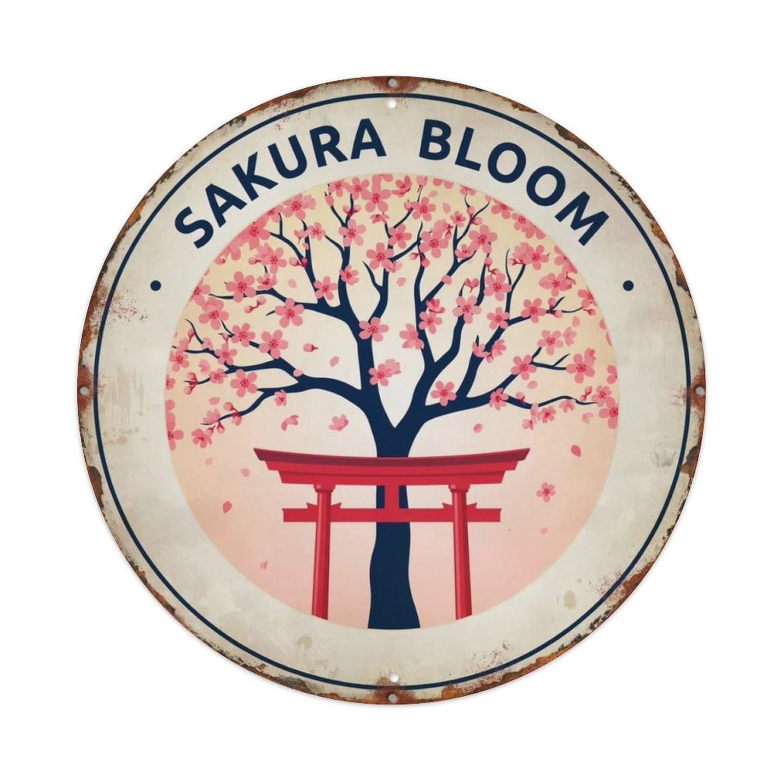Sakura Bloom Ukiyo-e Metal Tin Sign Plaque