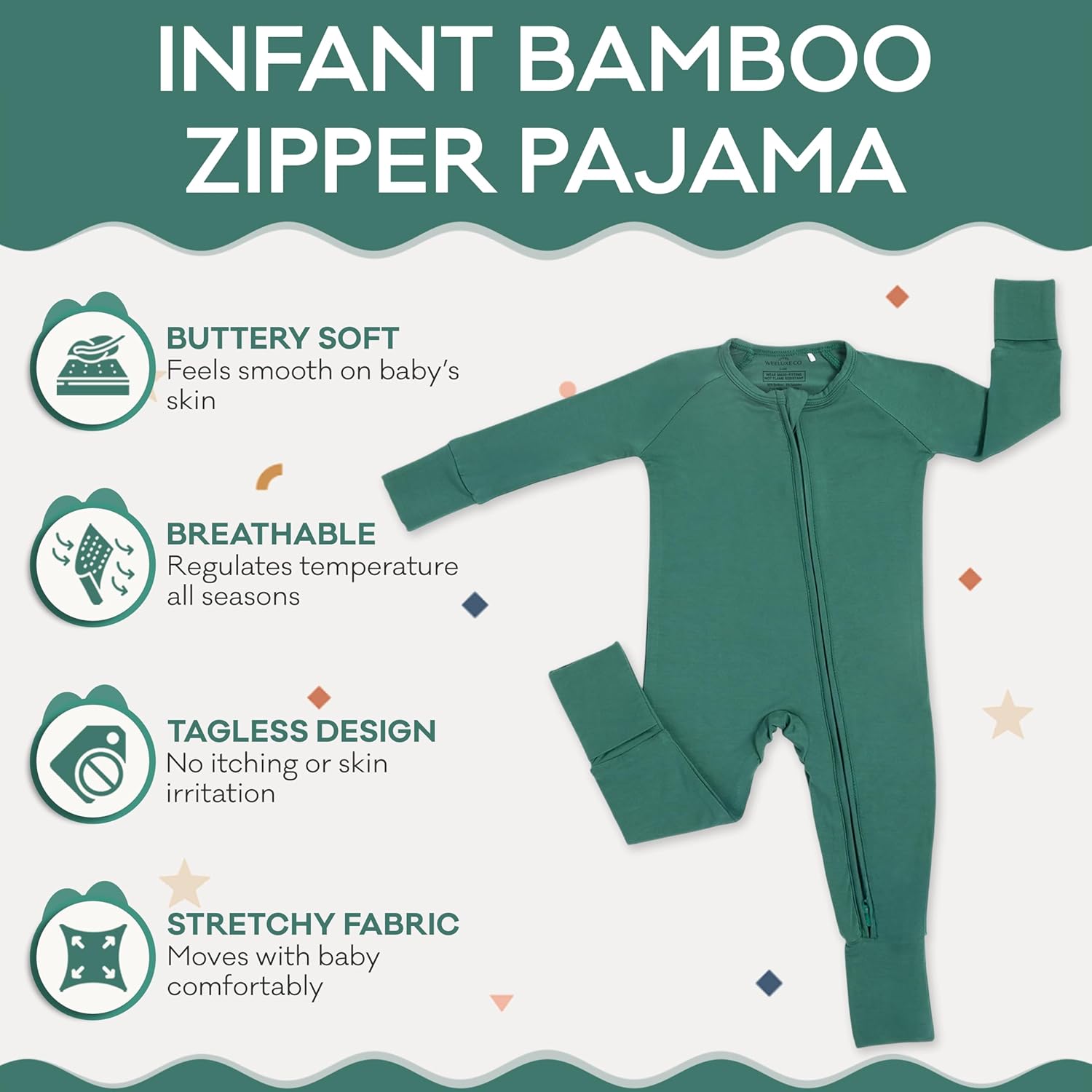 Baby Pajamas - Convertible Footie Pajamas - Soft Sleepers - 2 Way Zipper Sleeper - Infant Boy Girl Onesie - 3-6 Months