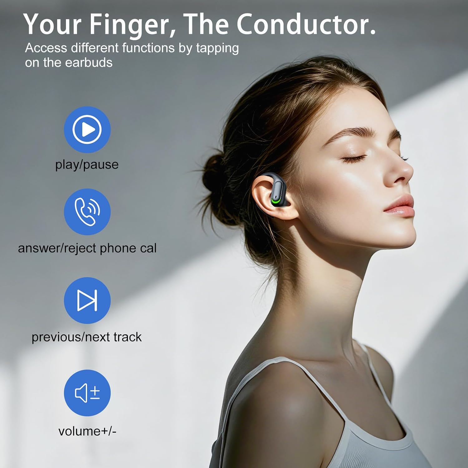 Auriculares Inalambricos Deportivos, Cascos Inalámbricos Bluetooth 5.4 HiFi Estéreo con 4 HD Mic, 50H Reproducción, IP7 Impermeable, Micrófono HD, Pantalla LED, Ideal para Gym Running Fitness – Negro 8