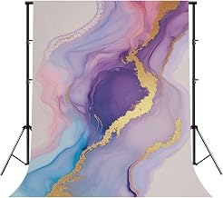 Photography Backdrops Luxury Abstract Fluid Art Painting Alcohol Ink Technique Mixture Blue Photo Backdrop Photography Background for Portrait Photo Party Decor Video Studio Props Photoshoot 8x10FT